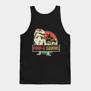 Kids Birthday Boy Dino T Rex Dinosaur Boys Matching Family Tank Top